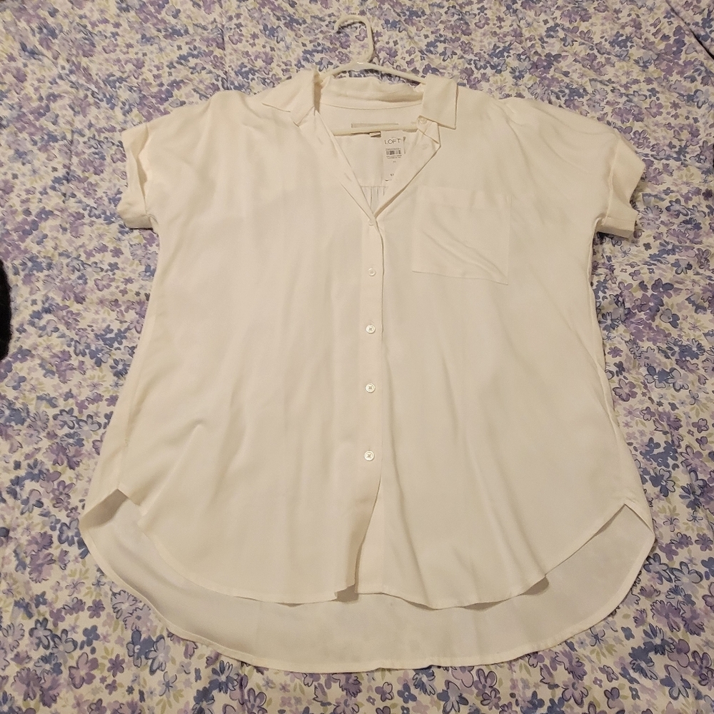 Loft White Blouse Medium
